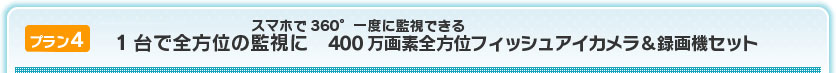 1台で全方位360度見渡せるフィッシュアイカメラ＆録画機セット